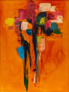 Beverly Rosen 1964 Vintage Abstract Expressionist Oil Painting “Change World”