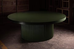 Beverly Round Dining Table in Solid Oak with Round Fluted Base by No Age Studio