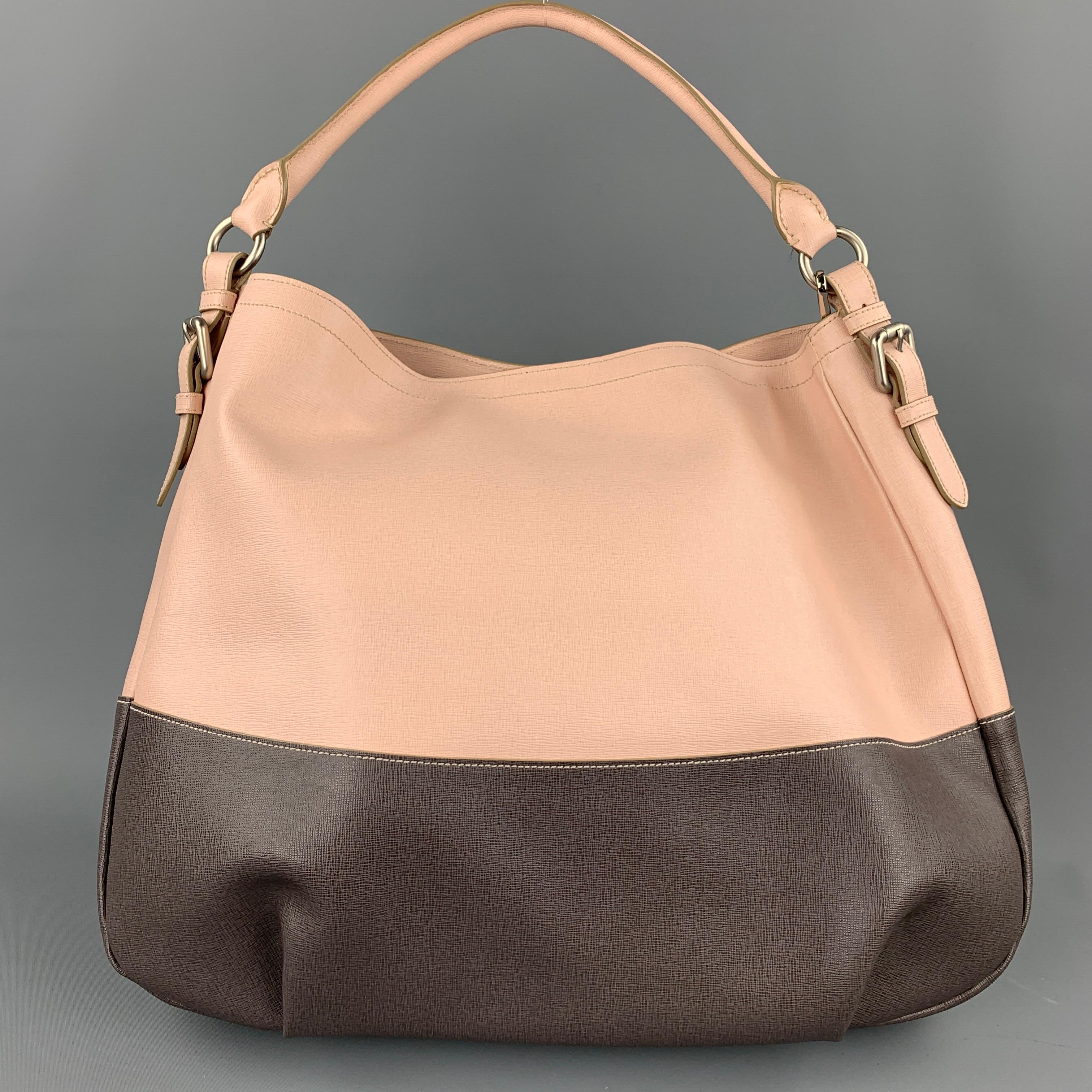 leather color block handbags