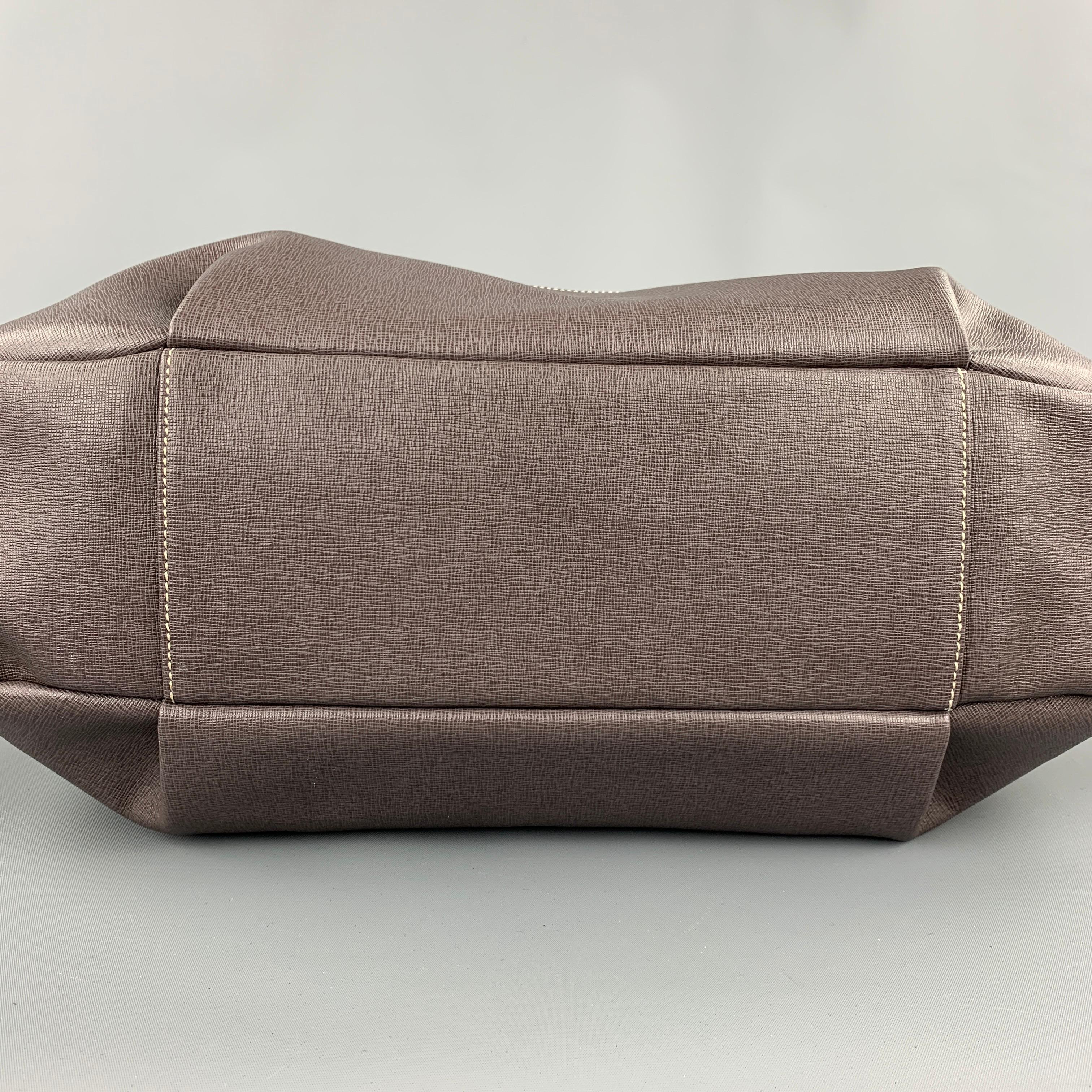 Orange BEVINI Pink & Purple Color Block Leather Tote Handbag