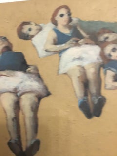 "Beware..." Bathing Beauties Oil on Canvas, Original by Arkadi Ostromuchov