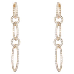 2.79ct Diamond Chain 14K Gold Drop Earrings