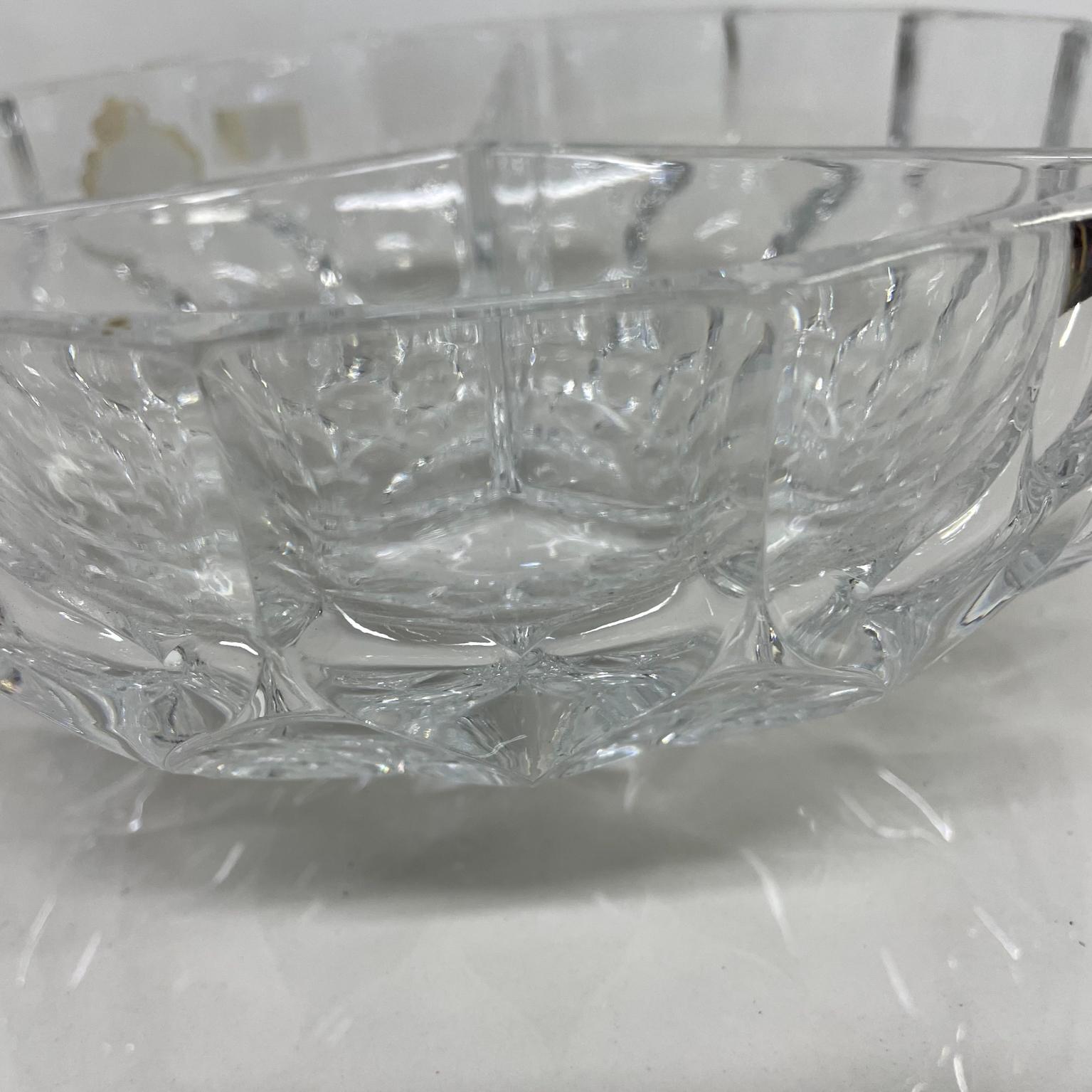 Mid-Century Modern Beyer Bleikristall Crystal Bowl Sectioned Serving Dish West Germany, 1950s
