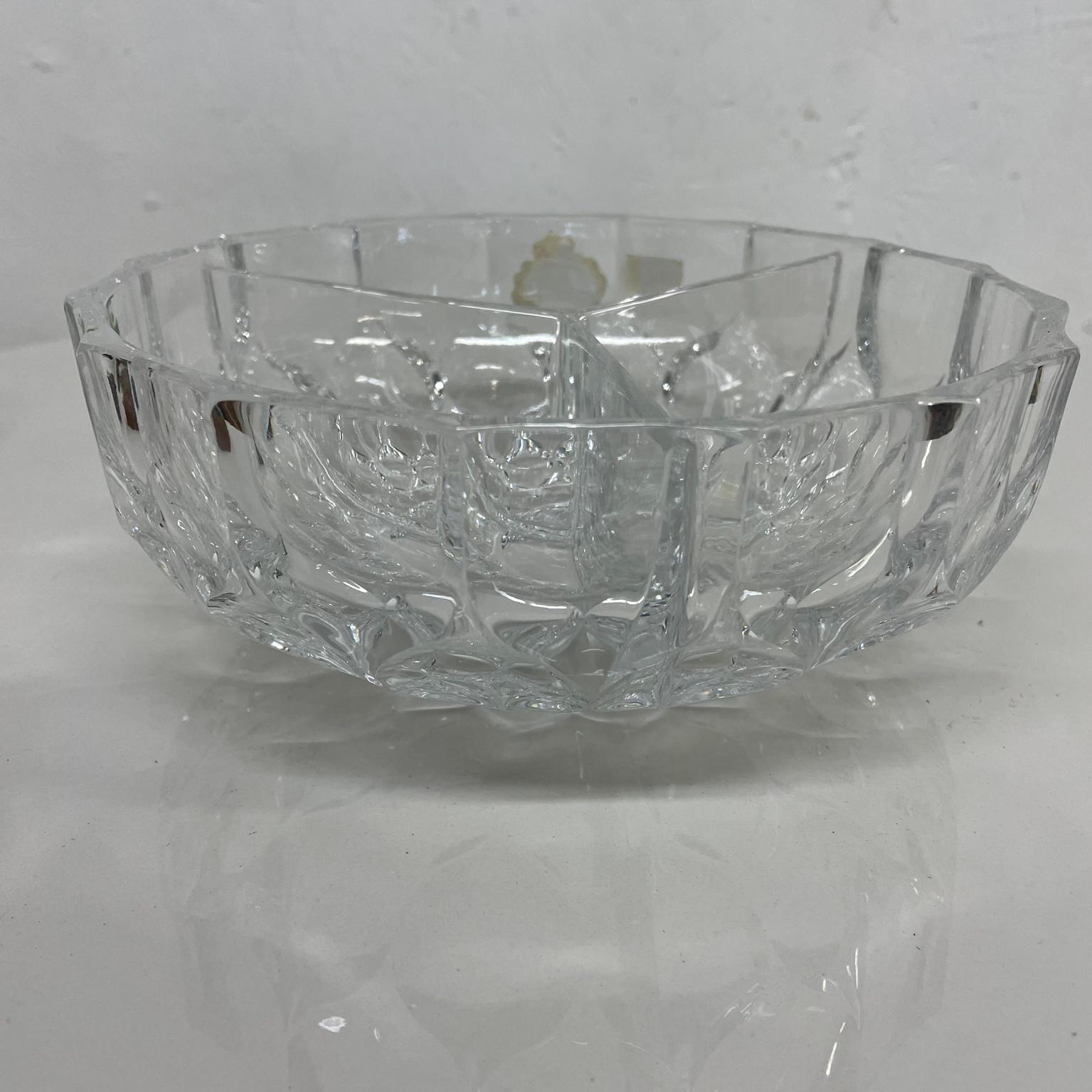 Beyer Bleikristall Crystal Bowl Sectioned Serving Dish West Germany, 1950s In Good Condition In Chula Vista, CA
