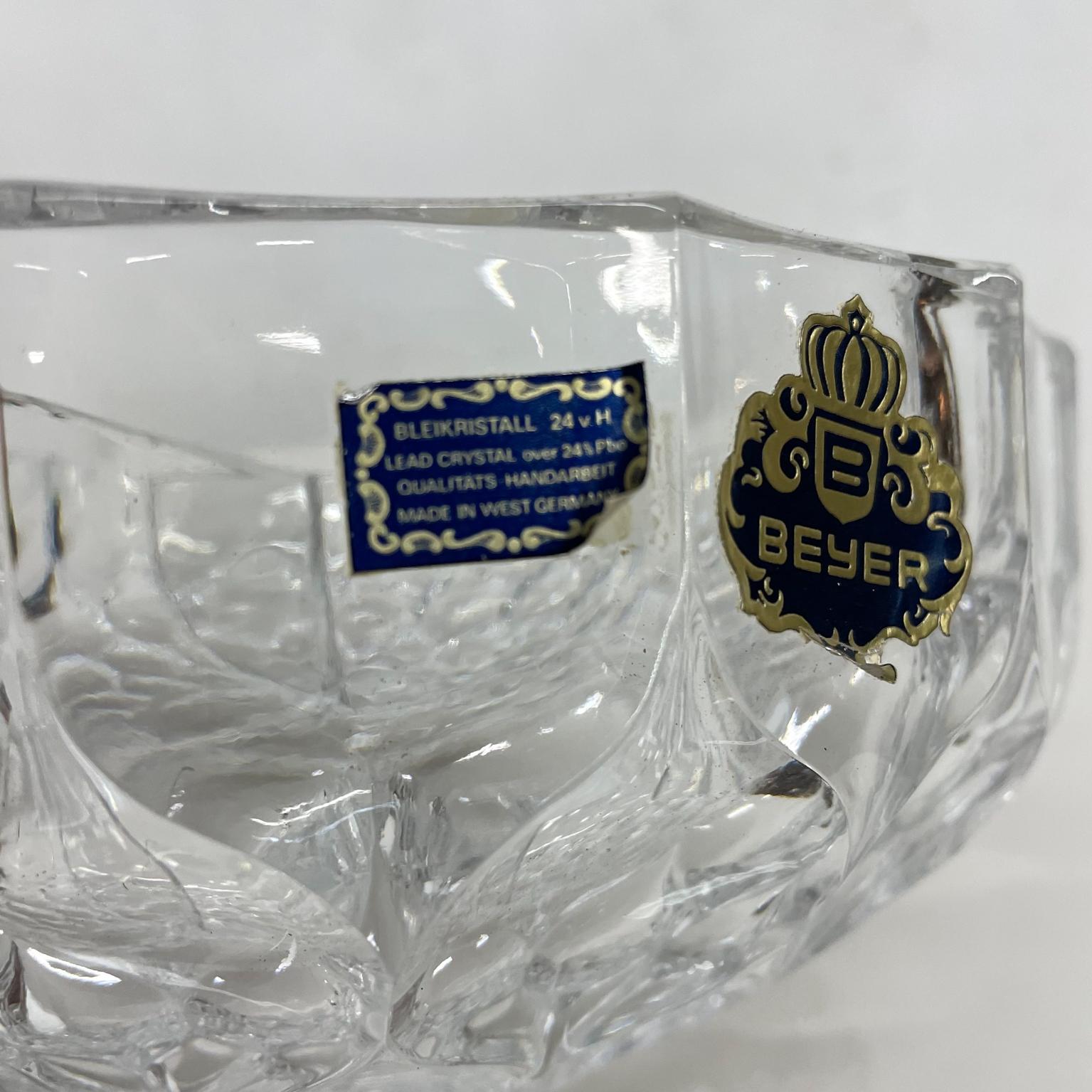 Glass Beyer Bleikristall Crystal Bowl Sectioned Serving Dish West Germany, 1950s