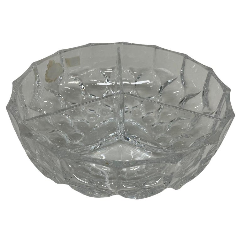 Beyer Bleikristall Crystal Bowl Sectioned Serving Dish West Germany