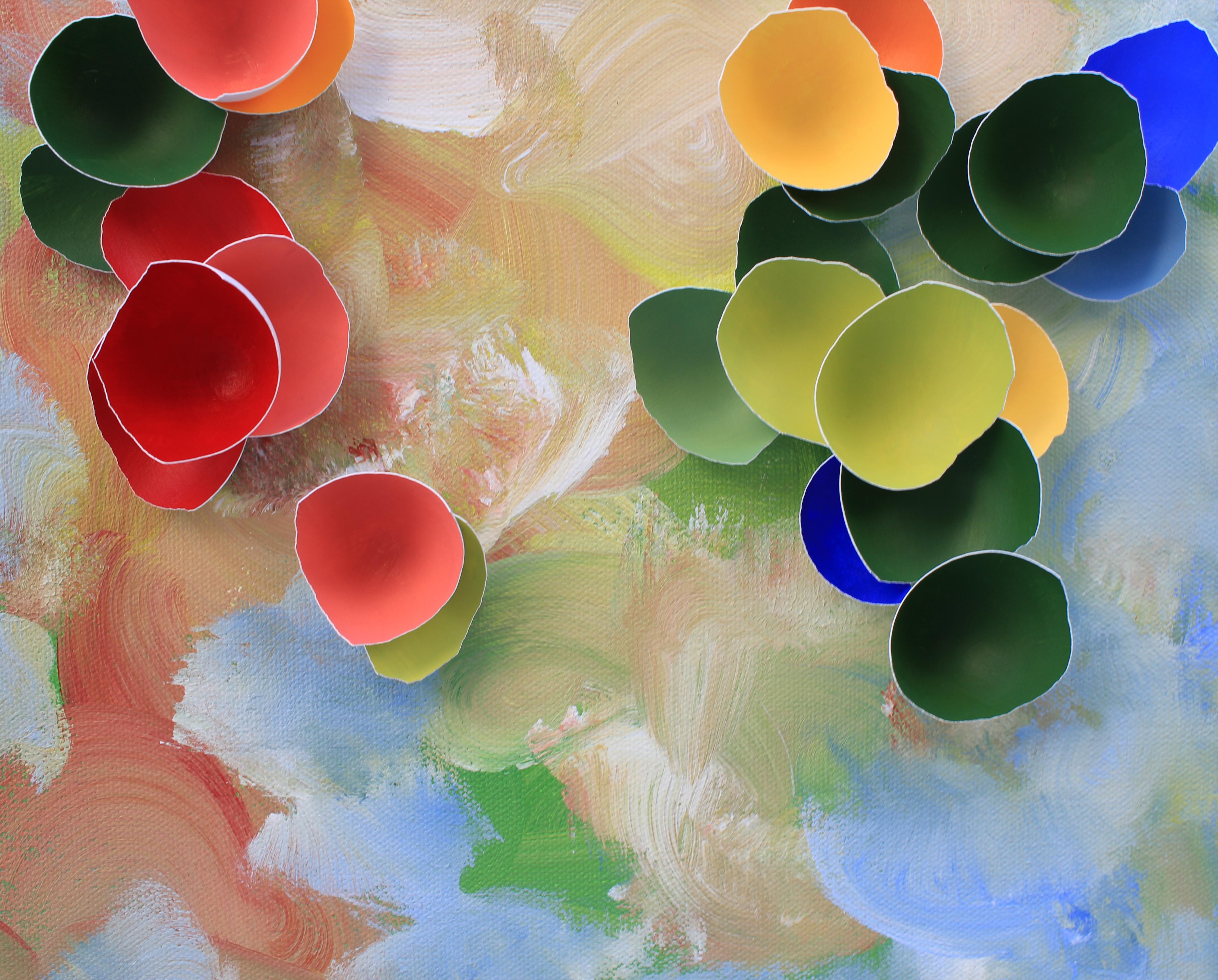 American Beyond Horizon by Larisa Safaryan  Acrylic paint and eggshells on canvas For Sale
