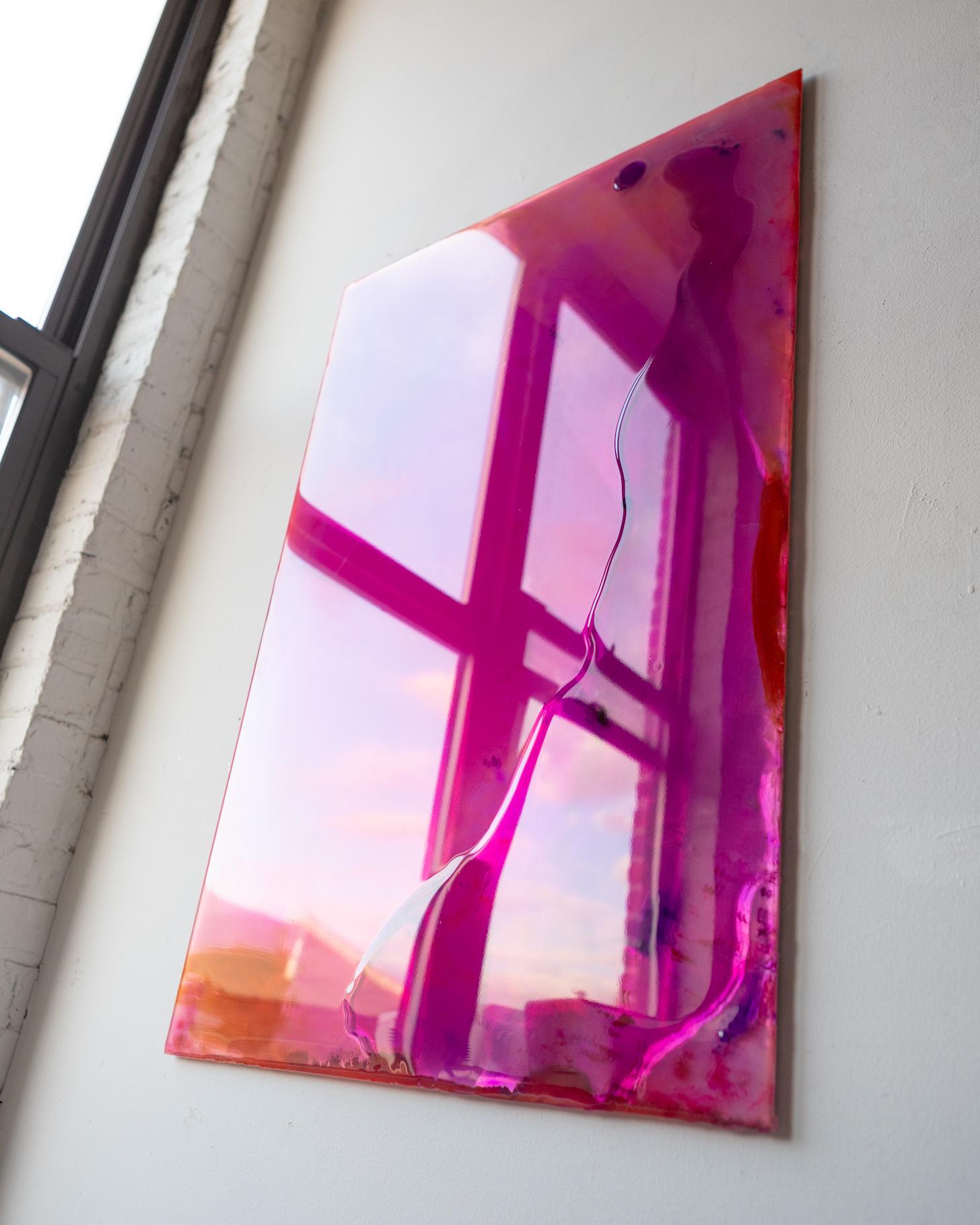 Beyond Oblivion Wall Decoration by Courtney Kinnare, Pink Abstract Mirror For Sale 5