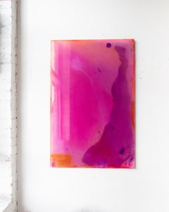 Contemporary Unique Pink Red Resin Sculptural Wall Mirror by Courtney Kinnare