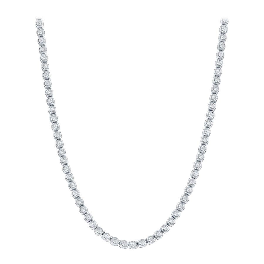Bezel Diamond Necklace 5 Carat For Sale