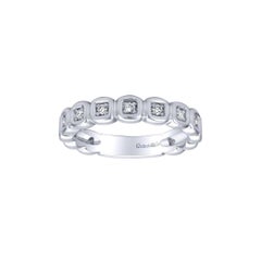 Bezel Honey Bee Satin Diamond Band in White Gold