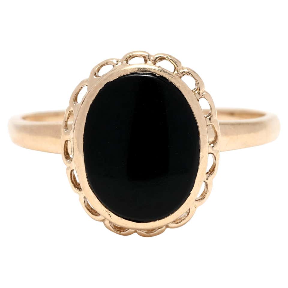 Buccellati "Opera" Collection Black Onyx Rose Gold Ring For Sale at 1stDibs