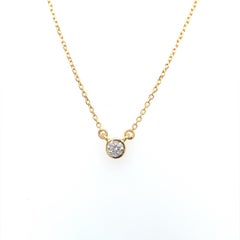 Bezel set 0.12 Carat Diamond Pendant Necklace