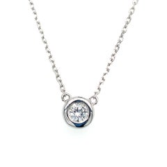 Bezel set 0.25 Carat Diamond Pendant Necklace