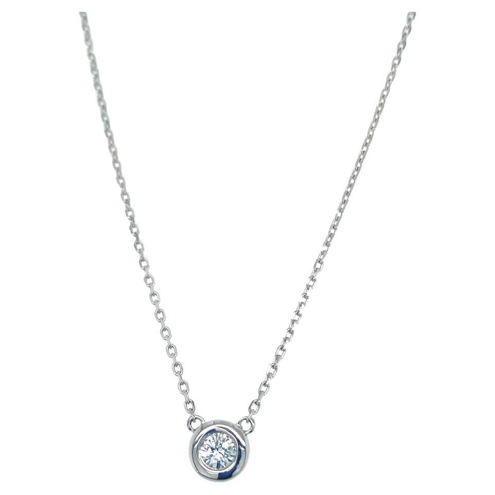 Bezel set 0.25 Carat Diamond Pendant Necklace