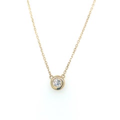 Bezel set 0.35 Carat Diamond Pendant Necklace