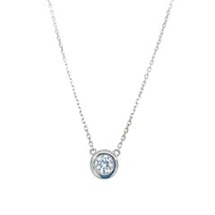 Bezel set 0.50 Carat Diamond Pendant Necklace
