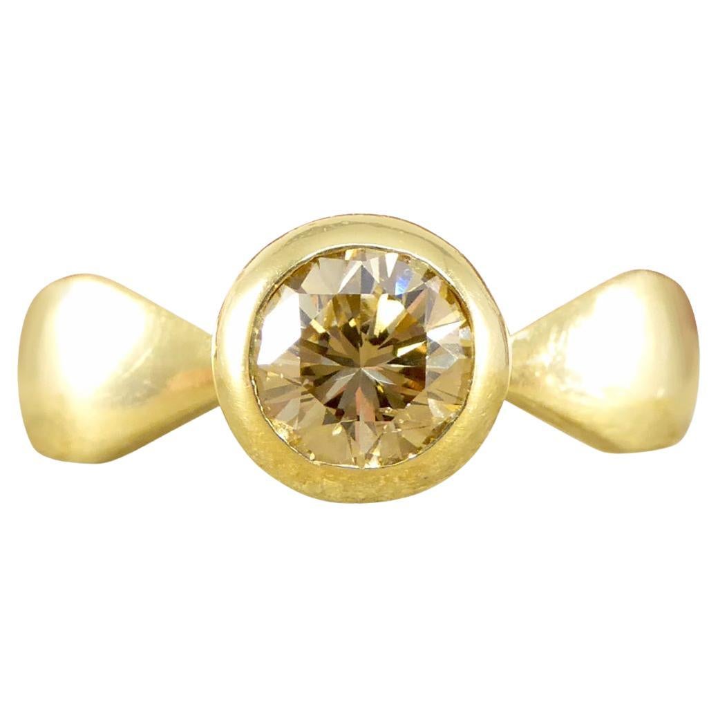 Bezel set 0.60ct Chestnut Diamond Ring in 18ct Yellow Gold