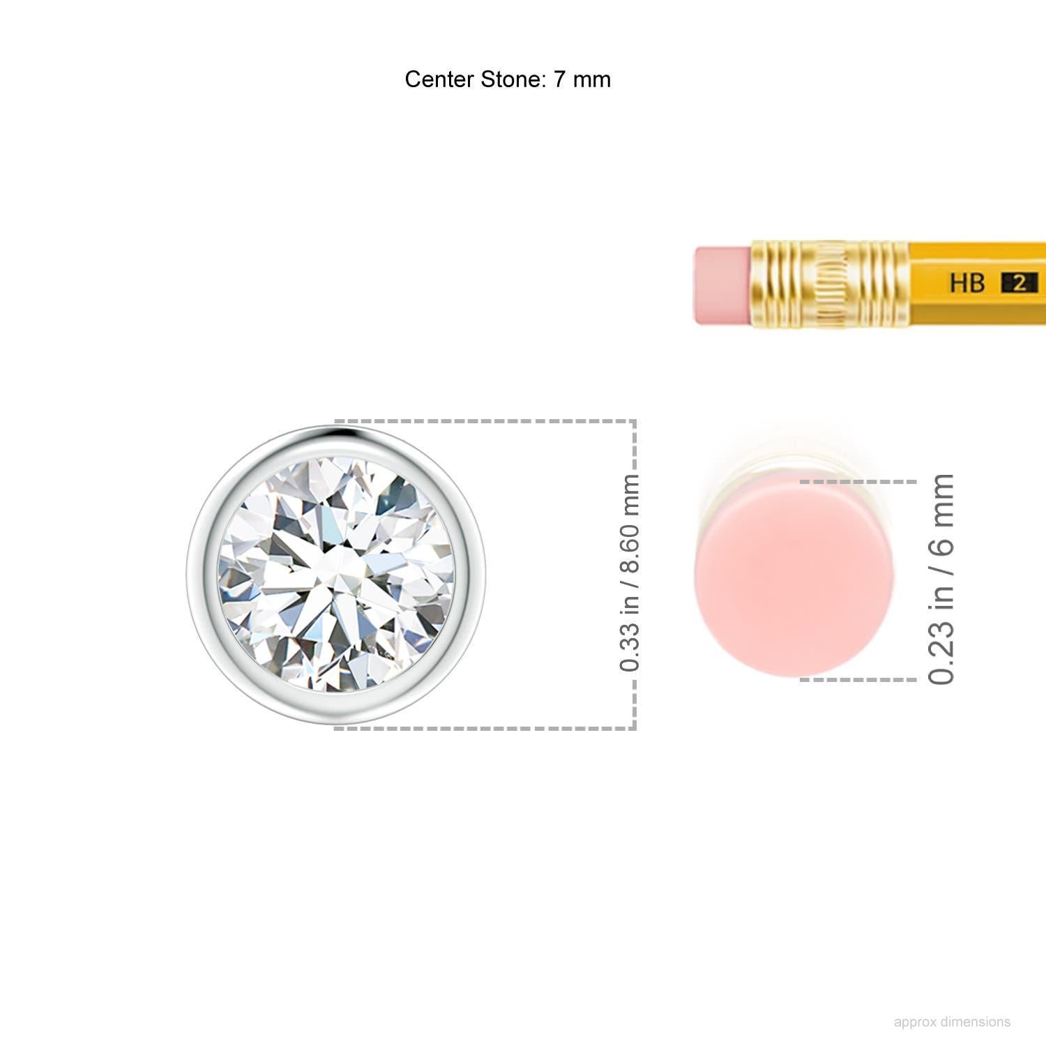 Moderne Pendentif en or blanc 14K serti d'un chaton et d'un diamant de 1 ct (Color-G  Clarté-VS2) en vente