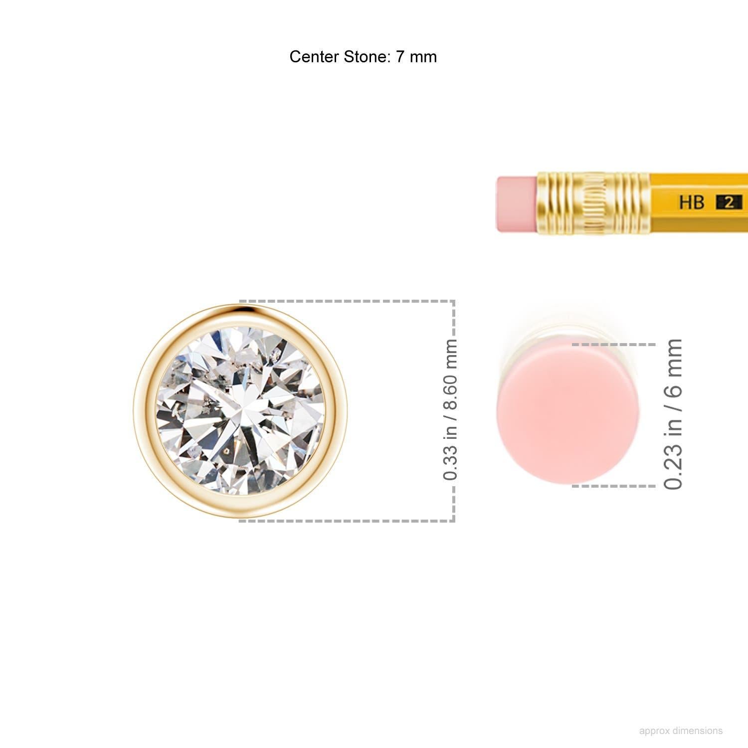 Moderne Pendentif en or jaune 14 carats serti d'un diamant de 1 carat (Color-I-J  Clarté-I1-I2) en vente