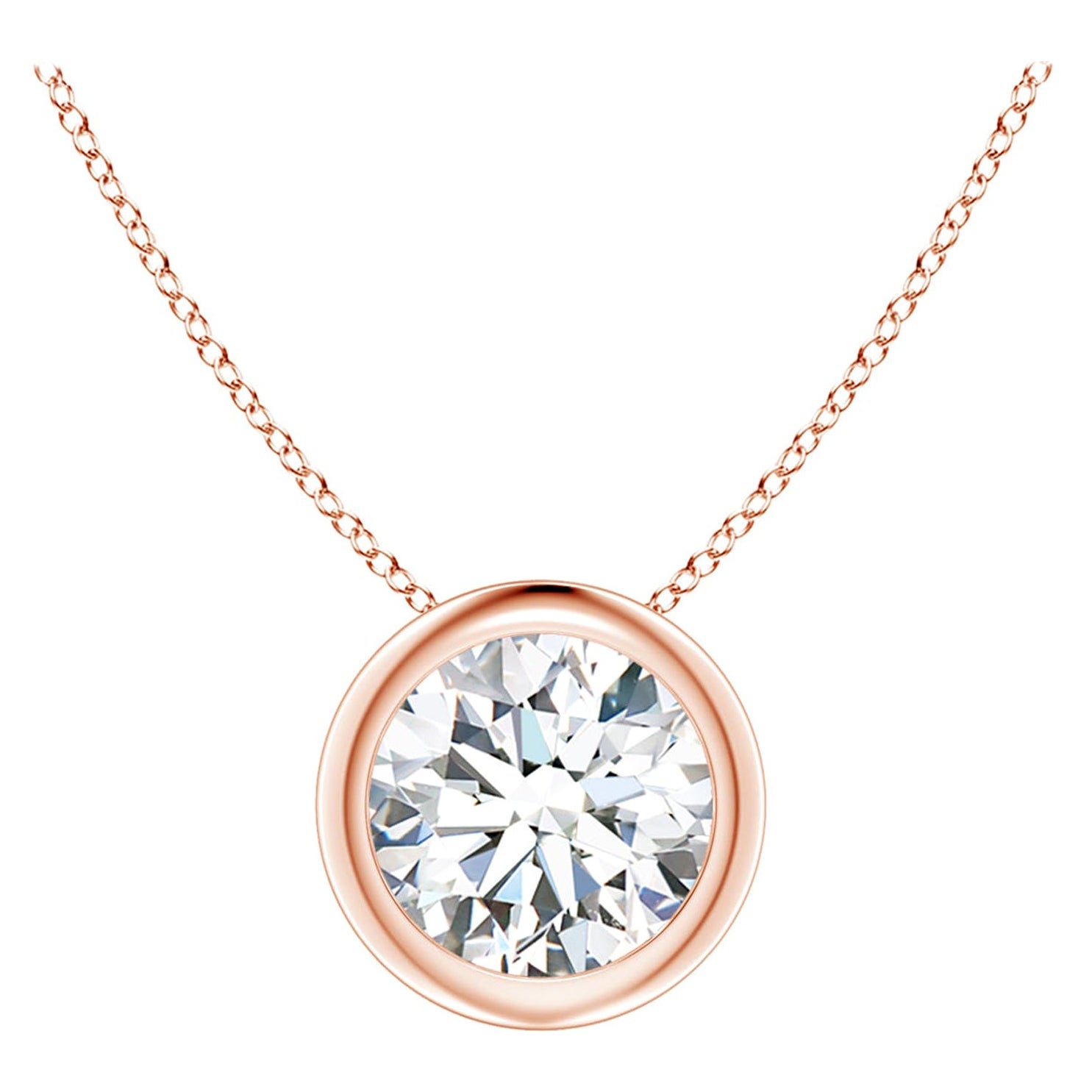 Anhänger aus 18 Karat Roségold mit 1 Karat Diamanten in Lünettenfassung (Farbe-G  Klarheit-VS2)