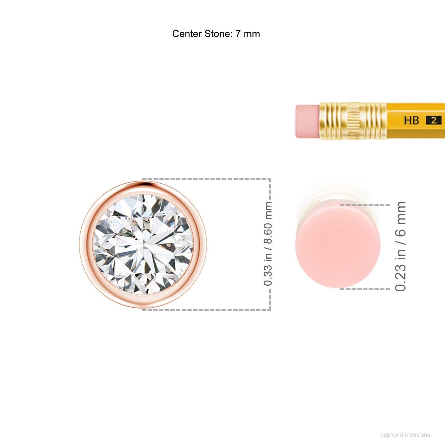 Moderne Pendentif en or rose 18 carats serti d'un chaton de 1 ct de diamant (Couleur-H  Clarté-SI2) en vente
