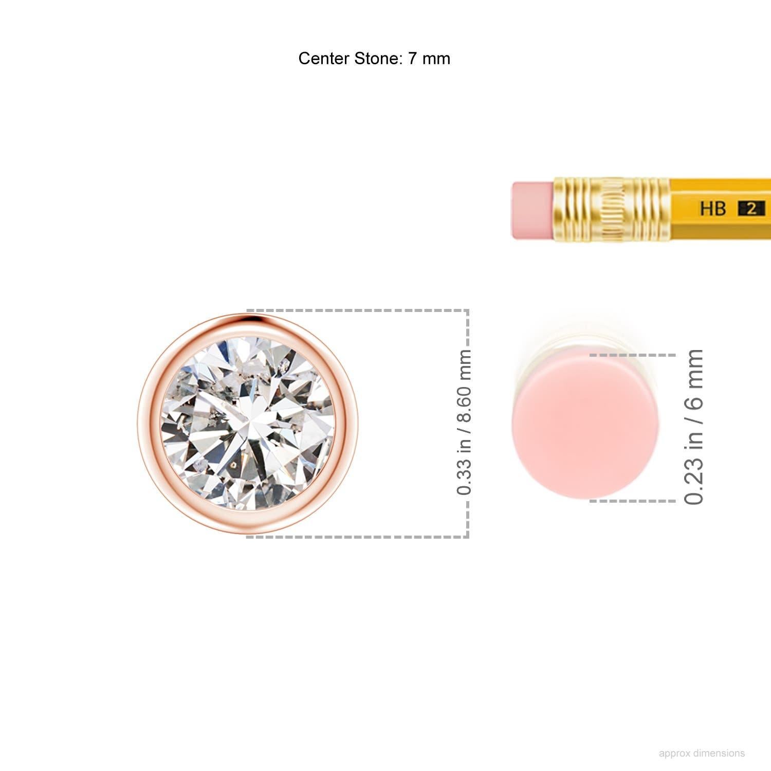 Moderne Pendentif en or rose 18 carats serti d'un diamant de 1 carat (Color-I-J  Clarté-I1-I2) en vente