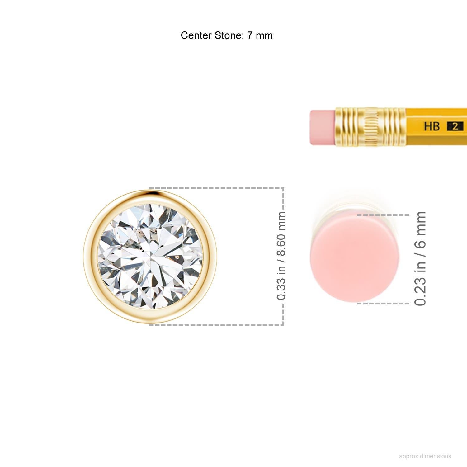 Moderne Pendentif en or jaune 18K serti d'un chaton de 1 ct de diamant (couleur-H)  Clarté-SI2) en vente