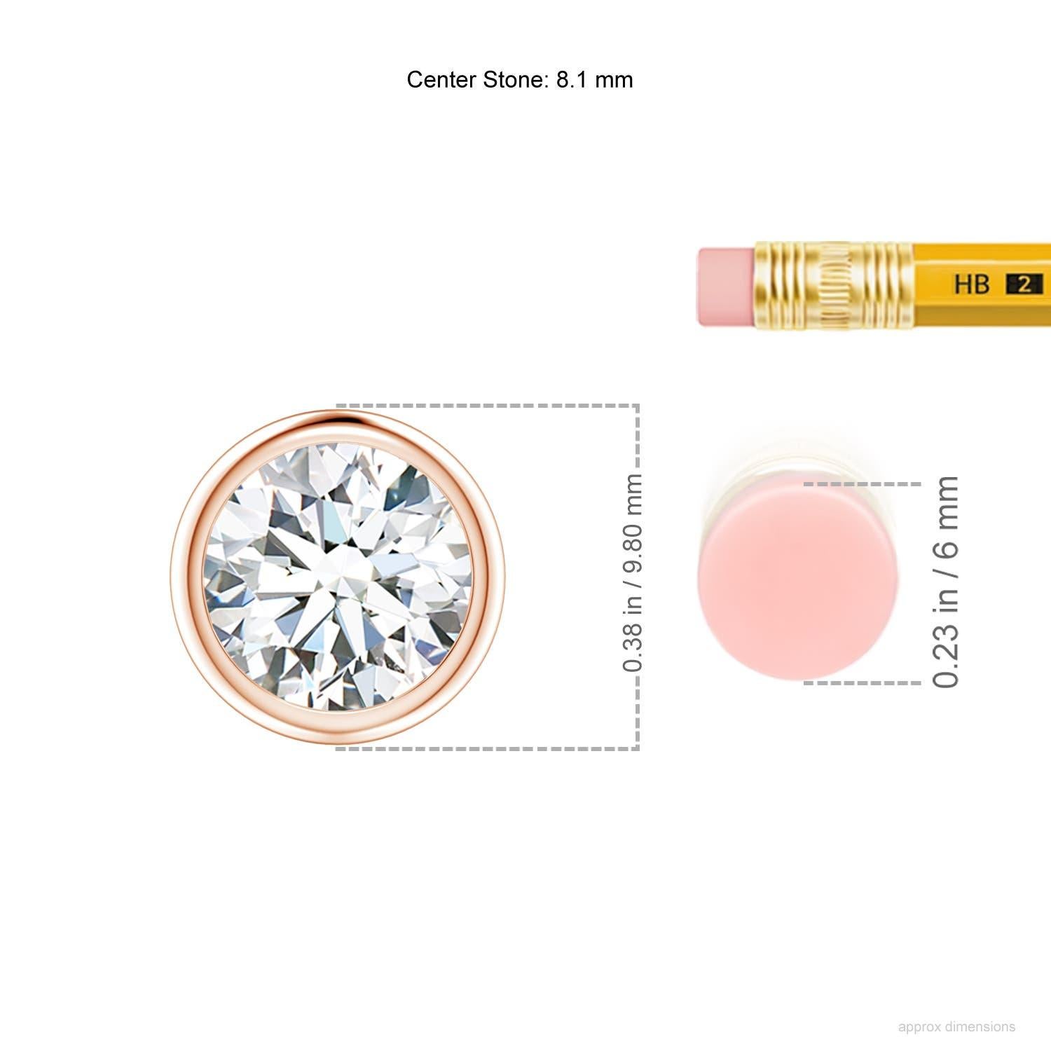 Moderne Pendentif en or rose 14K serti d'un chaton de 1,25 ct de diamant (Color-G  Clarté-VS2) en vente
