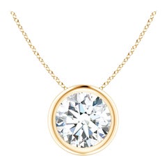 Bezel-Set 1.25 ct Diamond Pendant in 14K Yellow Gold (Color-G  Clarity-VS2)
