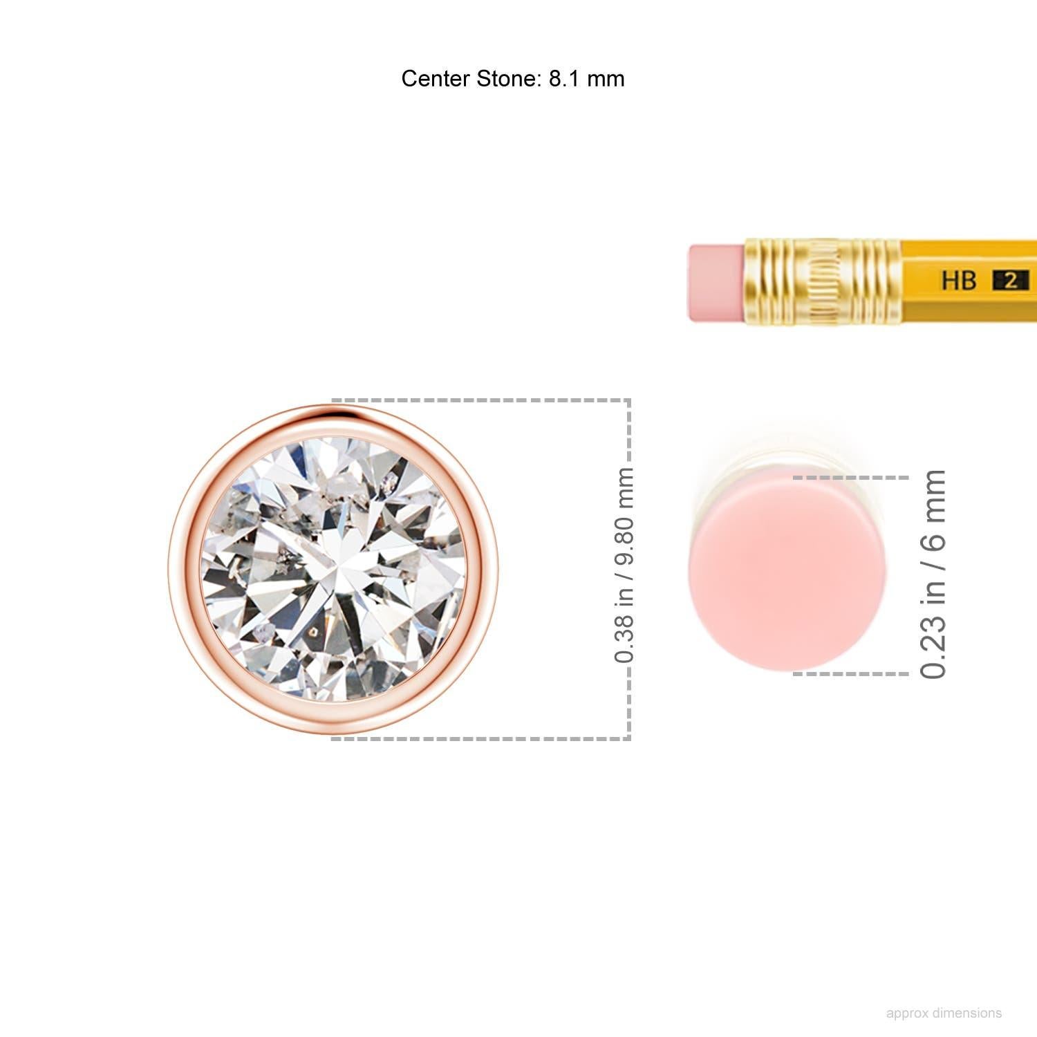 Moderno Ciondolo con diamante da 1,25 carati incastonato in oro rosa 18 carati (colore I+I)  Chiarezza-I1-I2) in vendita