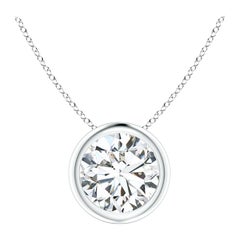 Colgante de diamantes con bisel de 1,25 ct en oro blanco de 18 quilates (Color-H  Claridad-SI2)