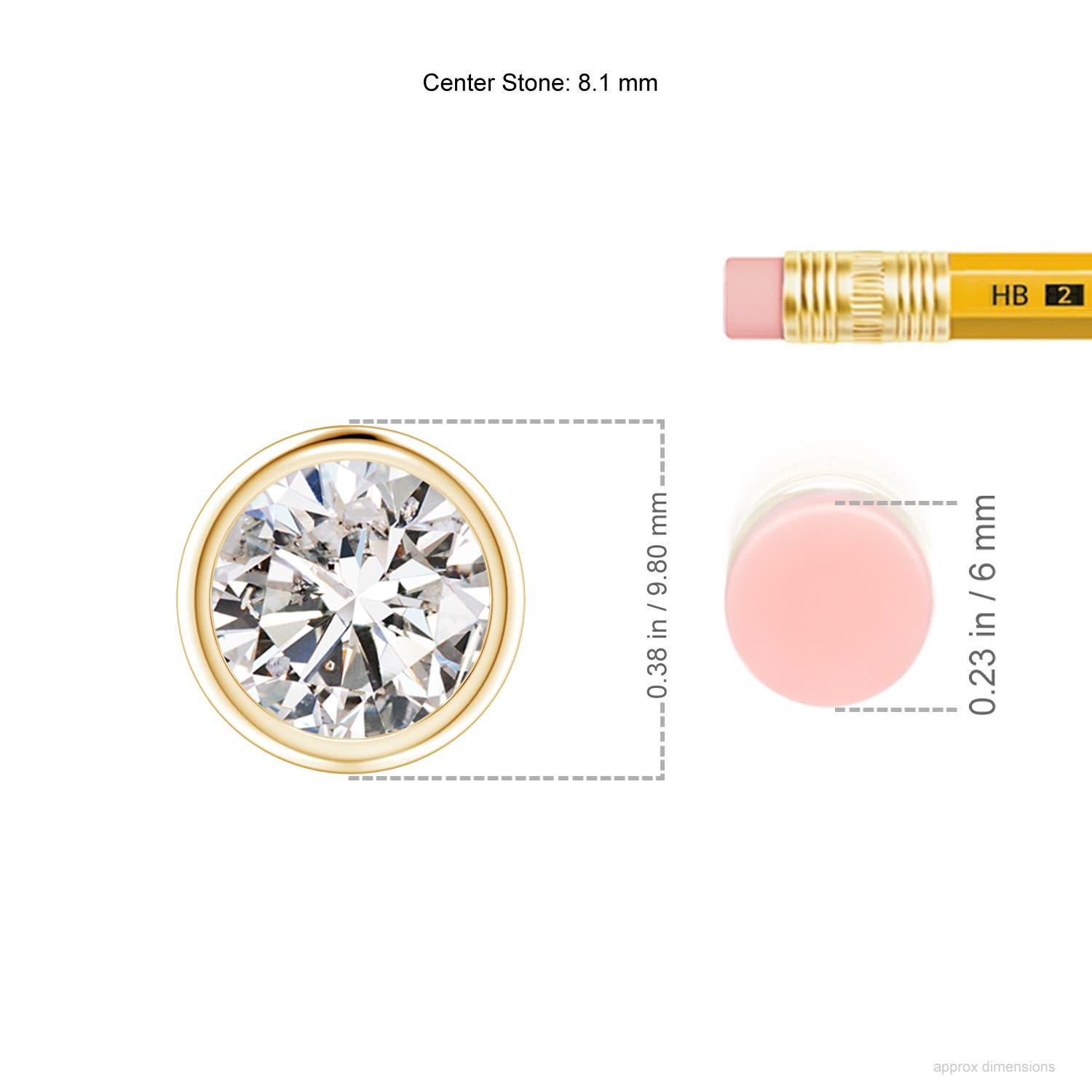 Moderno Ciondolo con diamante da 1,25 carati incastonato a castone in oro giallo 18 carati (Colore-I-J)  Chiarezza-I1-I2) in vendita