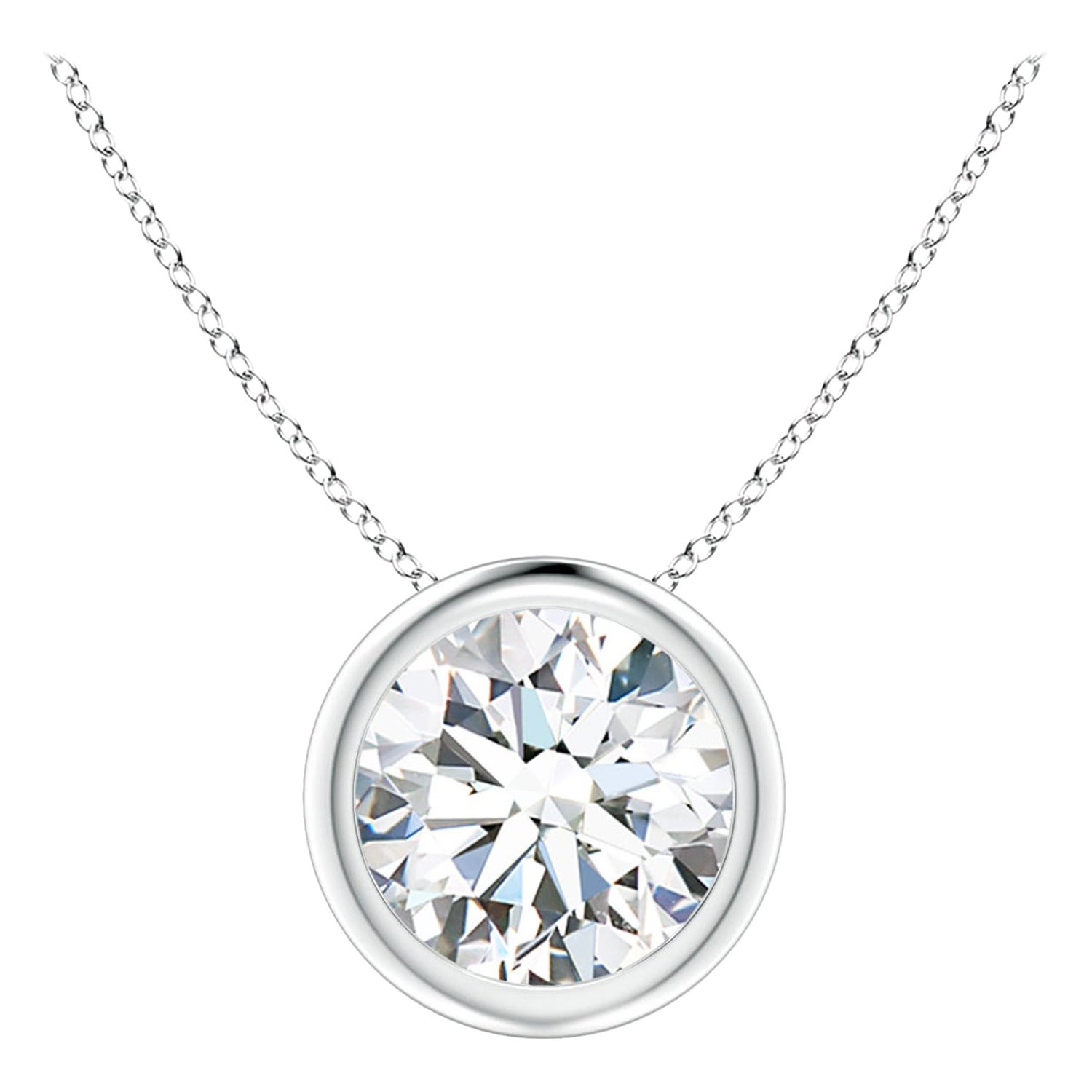 Pendentif solitaire en platine (couleur-G) serti d'un diamant de 1,25 carat  Clarté-VS2)