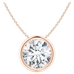 Pendentif en or rose 14 carats serti d'un chaton de 2,01 ct de diamant (Color-G  Clarté-VS2)