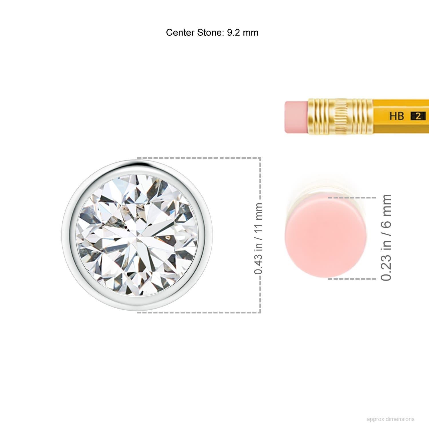 Moderno Ciondolo con diamante da 2,01 carati incastonato in oro bianco 14K (H. H.)  Chiarezza-SI2) in vendita