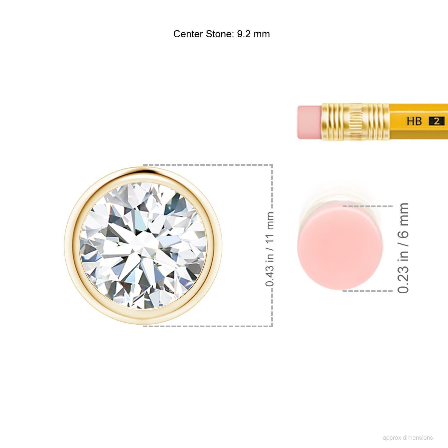 Moderne Pendentif en or jaune 14K serti d'un chaton de 2,01 ct de diamant (Color-G  Clarté-VS2) en vente