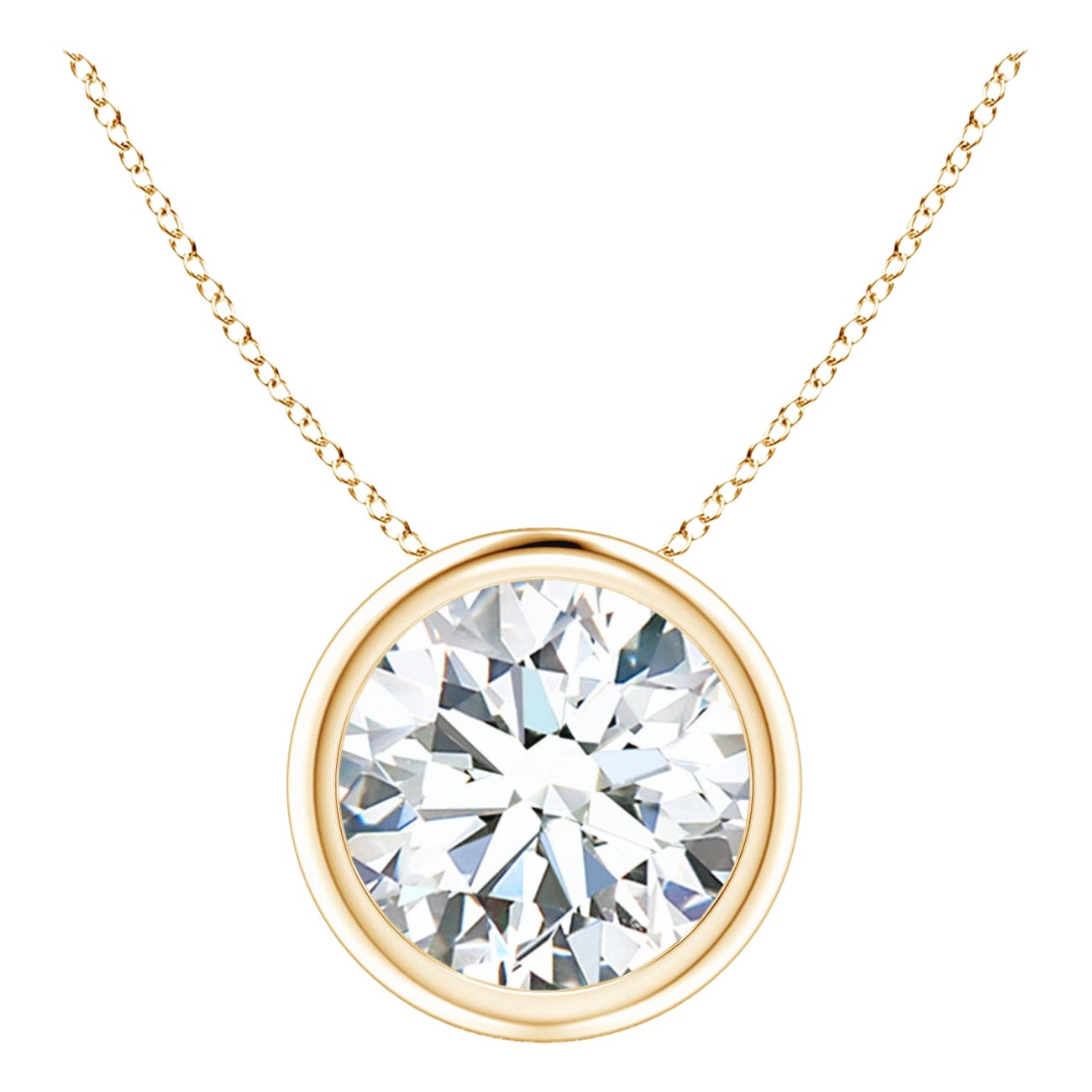 Anhänger mit 2,01 Karat Diamanten in Lünettenfassung aus 14K Gelbgold (Farb-G  Klarheit-VS2)