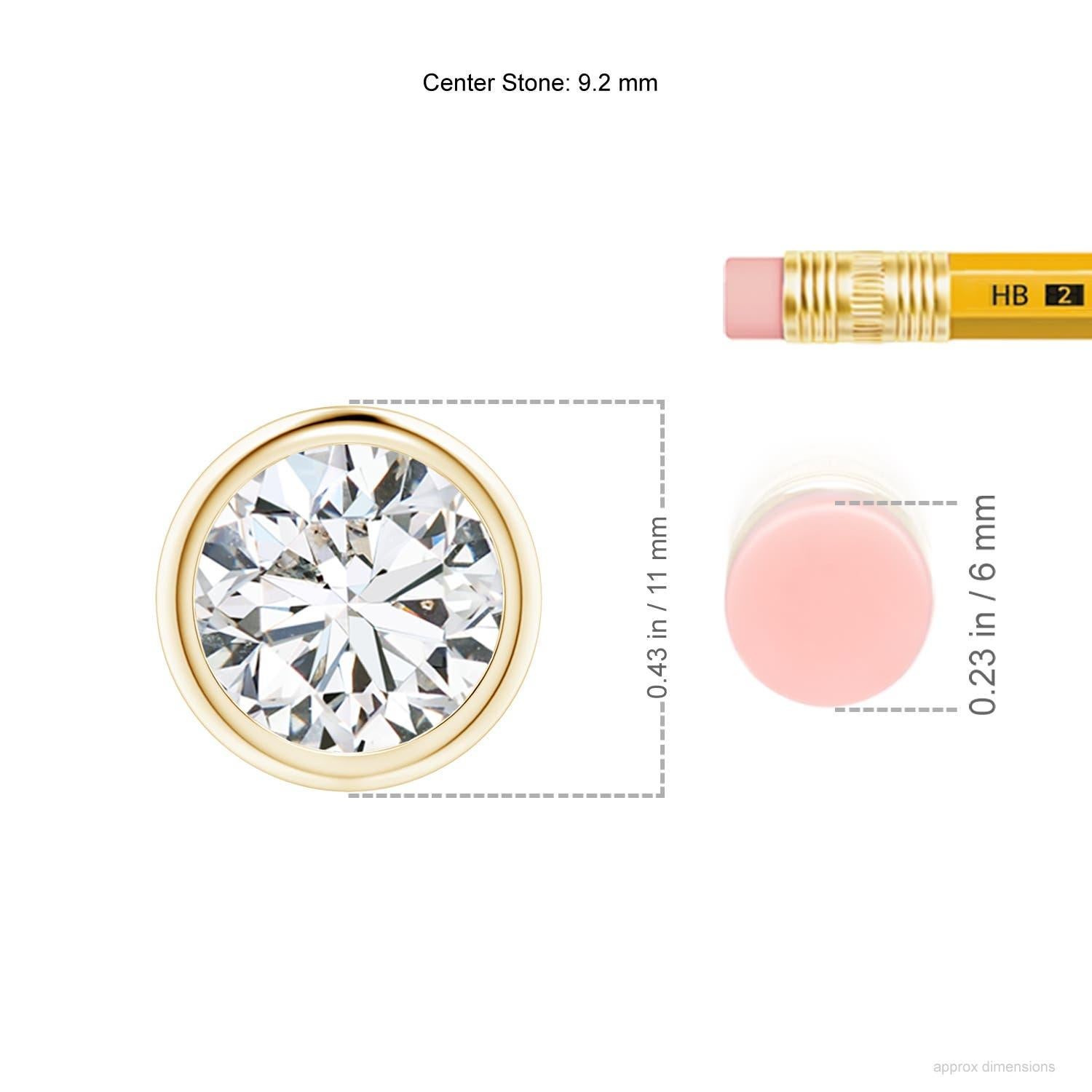 Moderne Pendentif en or jaune 14K serti d'un chaton de 2,01 ct de diamant (Couleur-H)  Clarté-SI2) en vente