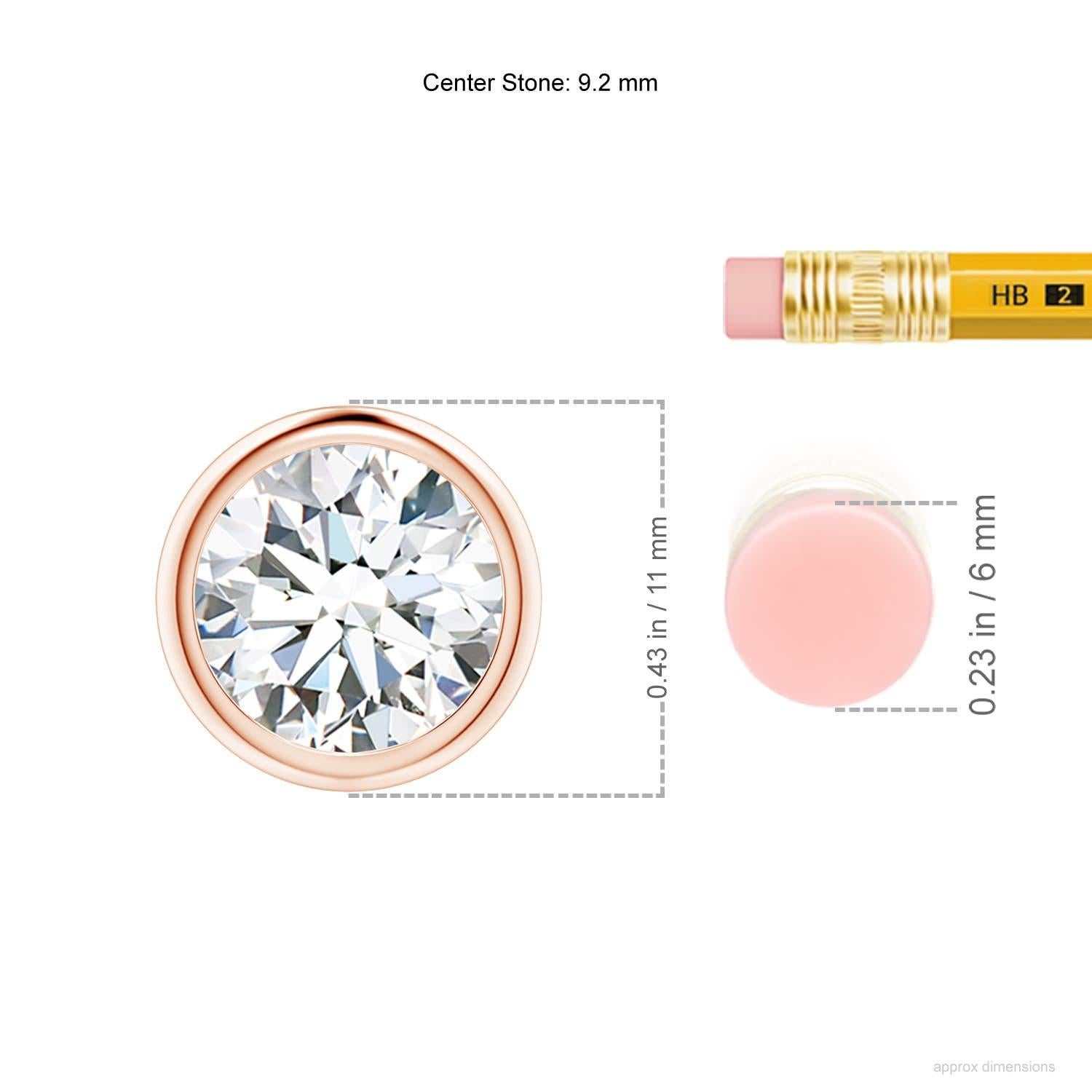 Moderne Pendentif en or rose 18 carats serti d'un chaton de 2,01 ct de diamant (Color-G  Clarté-VS2) en vente