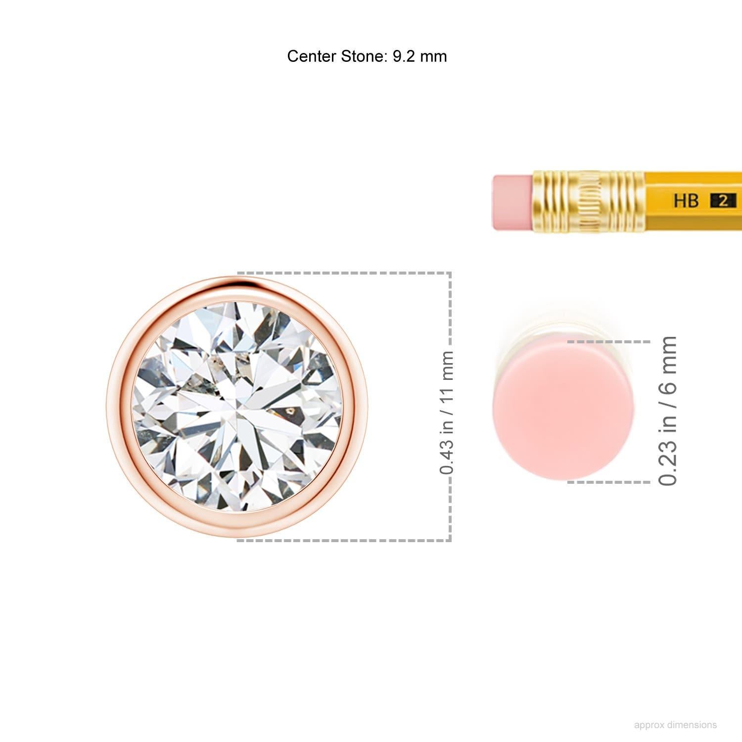 Moderno Ciondolo con diamante da 2,01 carati incastonato in oro rosa 18 carati (H. H.)  Chiarezza-SI2) in vendita