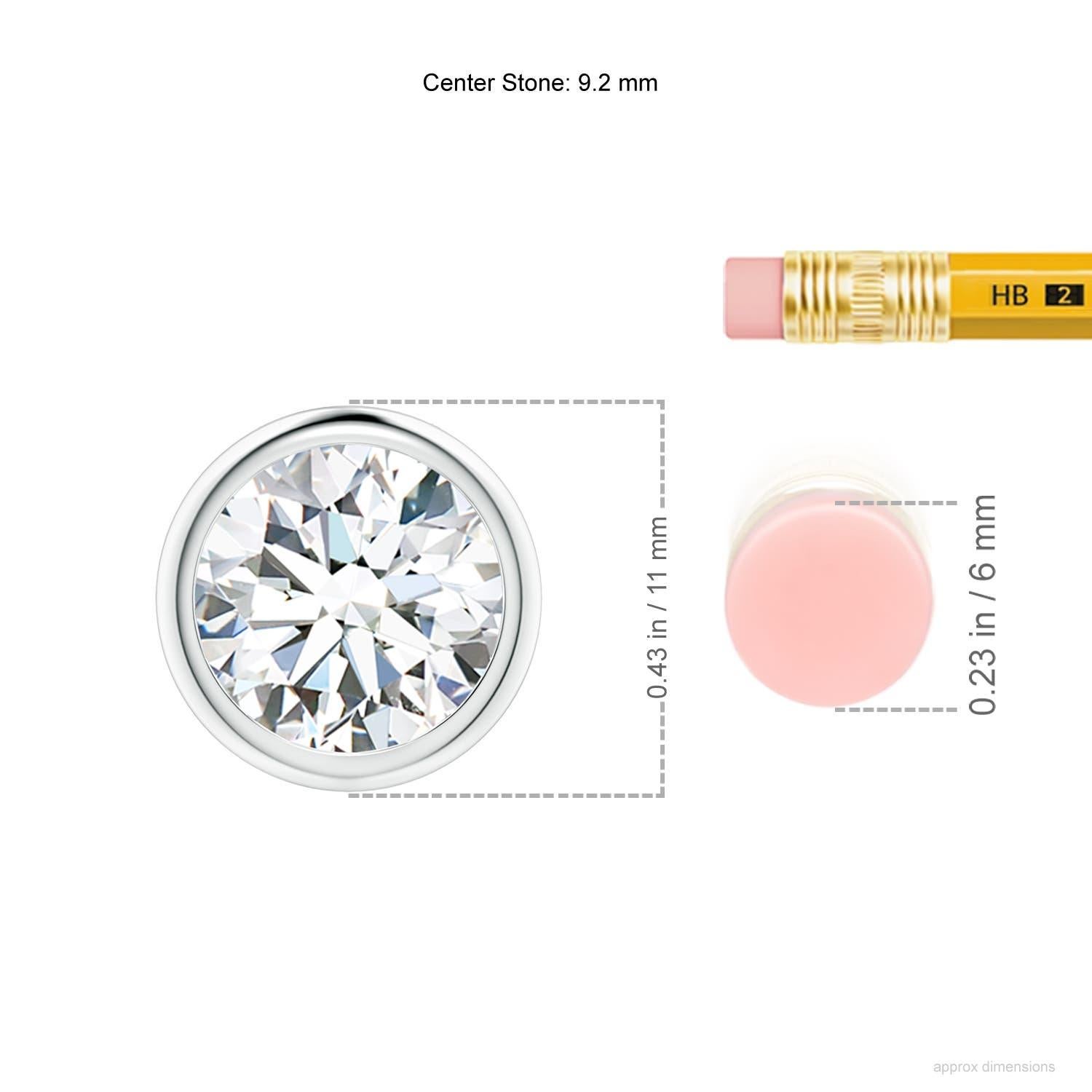 Moderno Ciondolo con diamante da 2,01 carati incastonato a castone in oro bianco 18 carati (Color-G  Chiarezza-VS2) in vendita