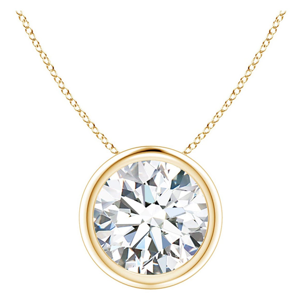 Colgante de diamantes de 2,01 ct con bisel en oro amarillo de 18 quilates (Color-G  Claridad-VS2)