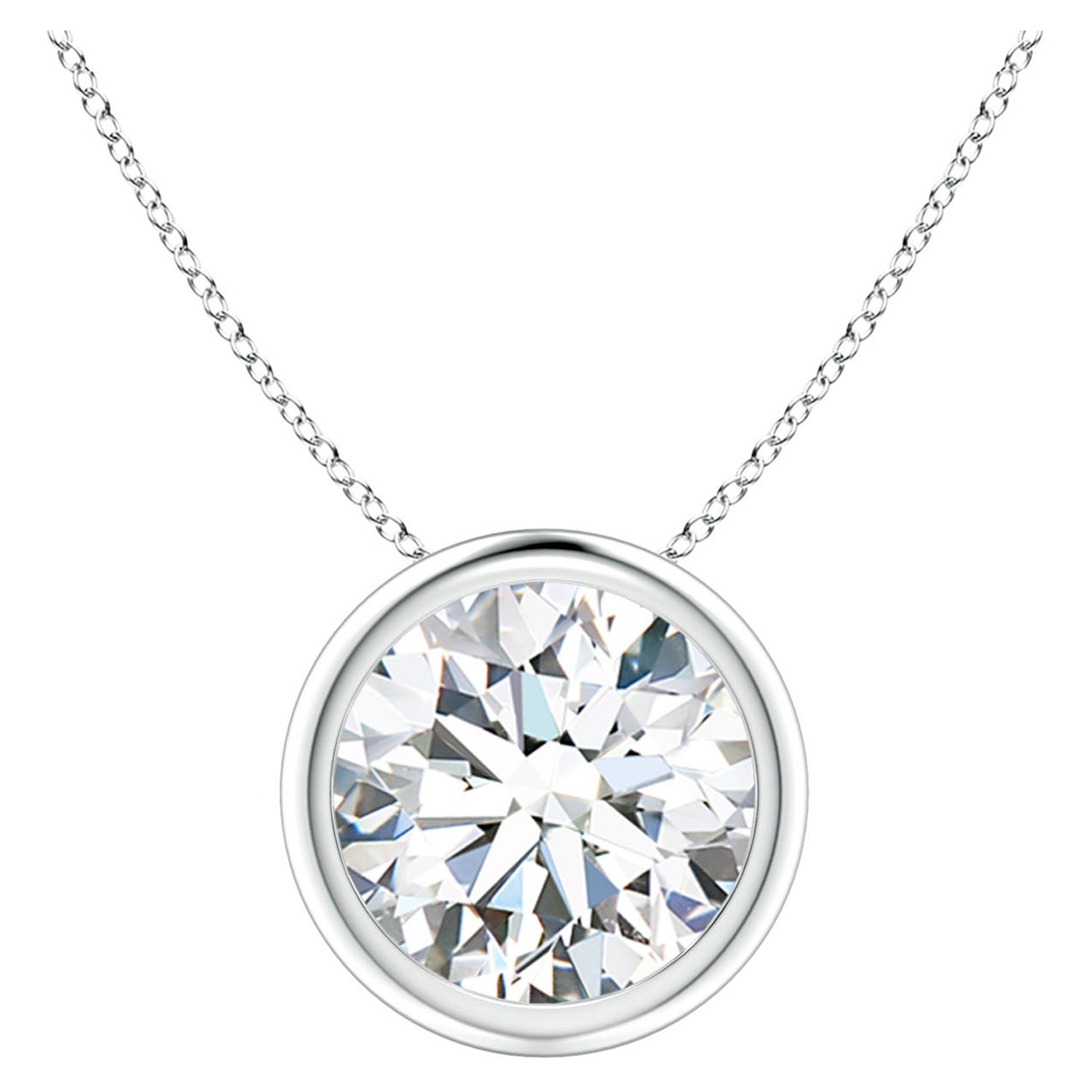 Pendentif solitaire en platine (couleur-G) serti d'un diamant de 2,01 carats  Clarté-VS2)