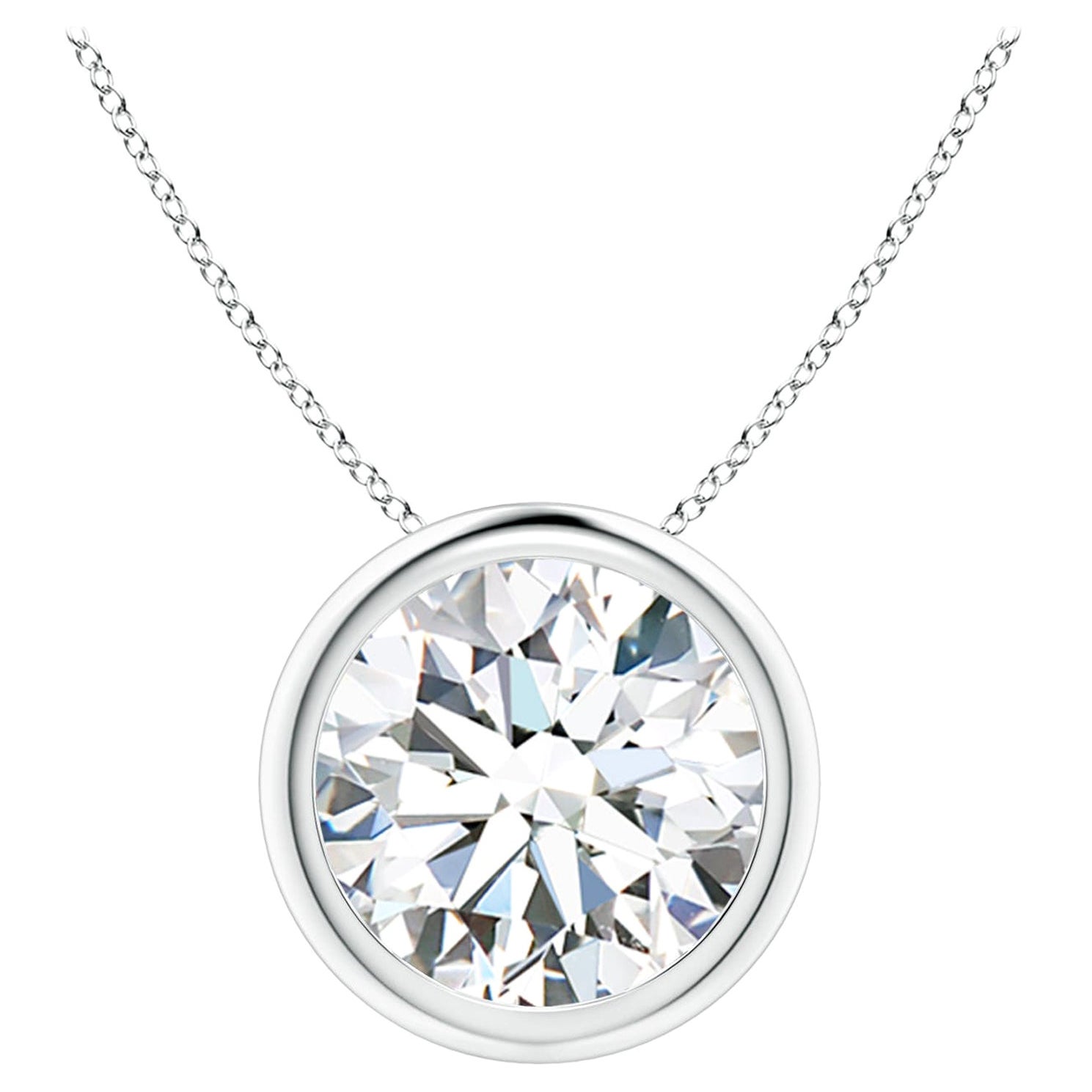 Anhänger mit 3 Karat Diamanten in Lünettenfassung aus 14 Karat Weißgold (Farb-G  Klarheit-VS2)