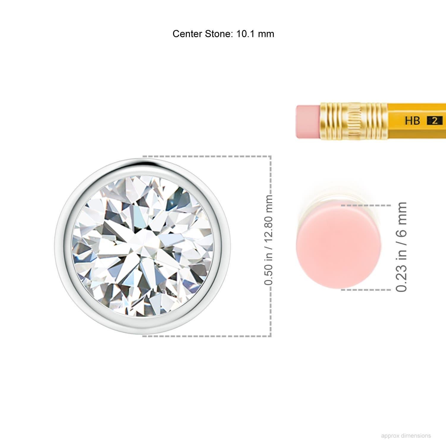 Moderno Ciondolo con diamante da 3 carati incastonato a castone in oro bianco 14K (Color-I-J)  Chiarezza-I1-I2) in vendita