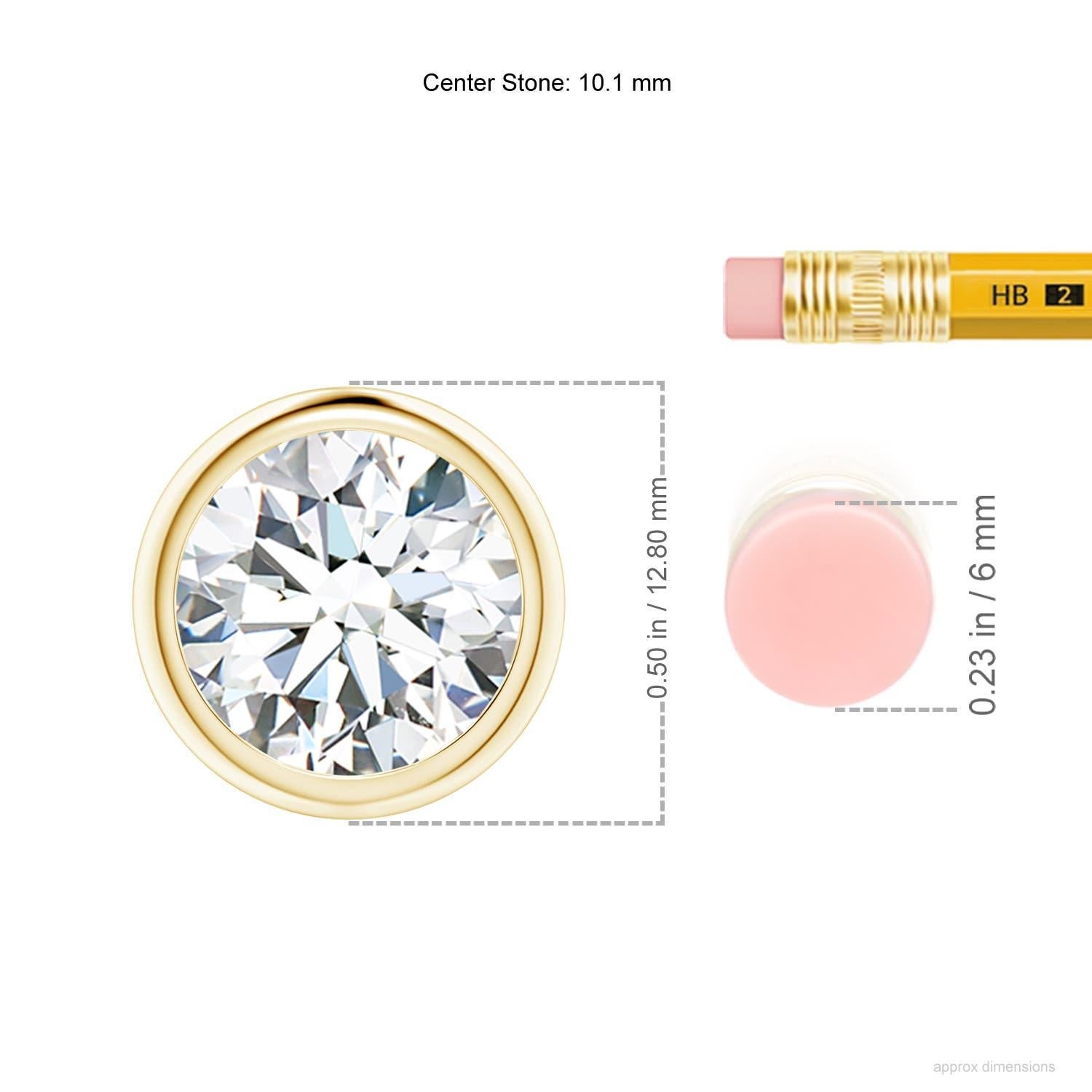 Moderne Pendentif en or jaune 14K serti d'un chaton et d'un diamant de 3 ct (couleur I+I-J)  Clarté-I1-I2) en vente
