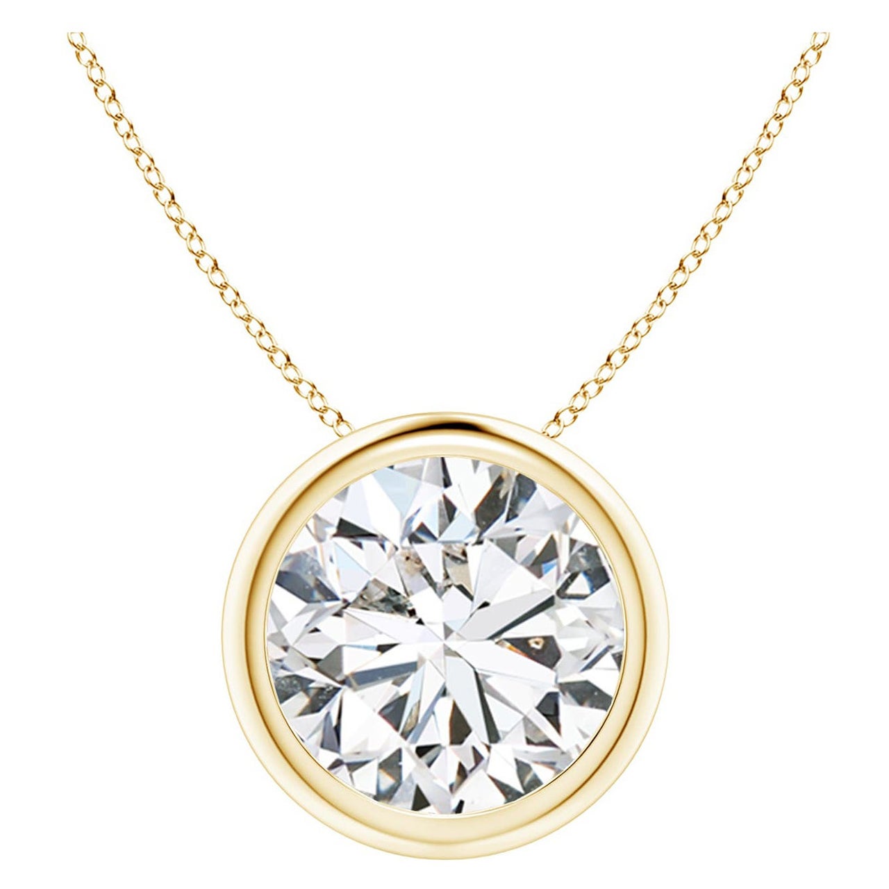 Anhänger aus 18 Karat Gelbgold mit 3 Karat Diamanten in Lünettenfassung (Color-H  Klarheit-SI2)