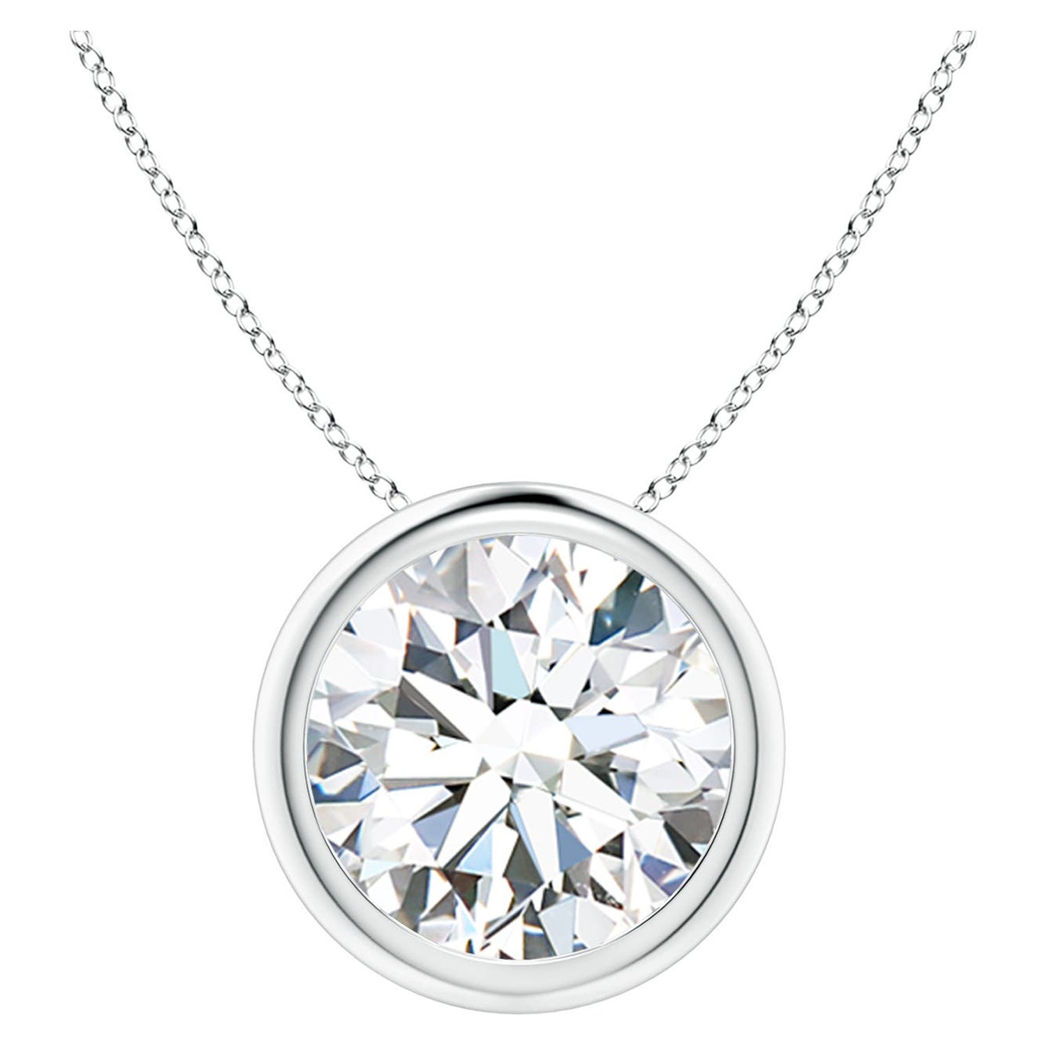 Pendentif solitaire en platine (couleur-G) serti d'un diamant de 3 carats  Clarté-VS2)