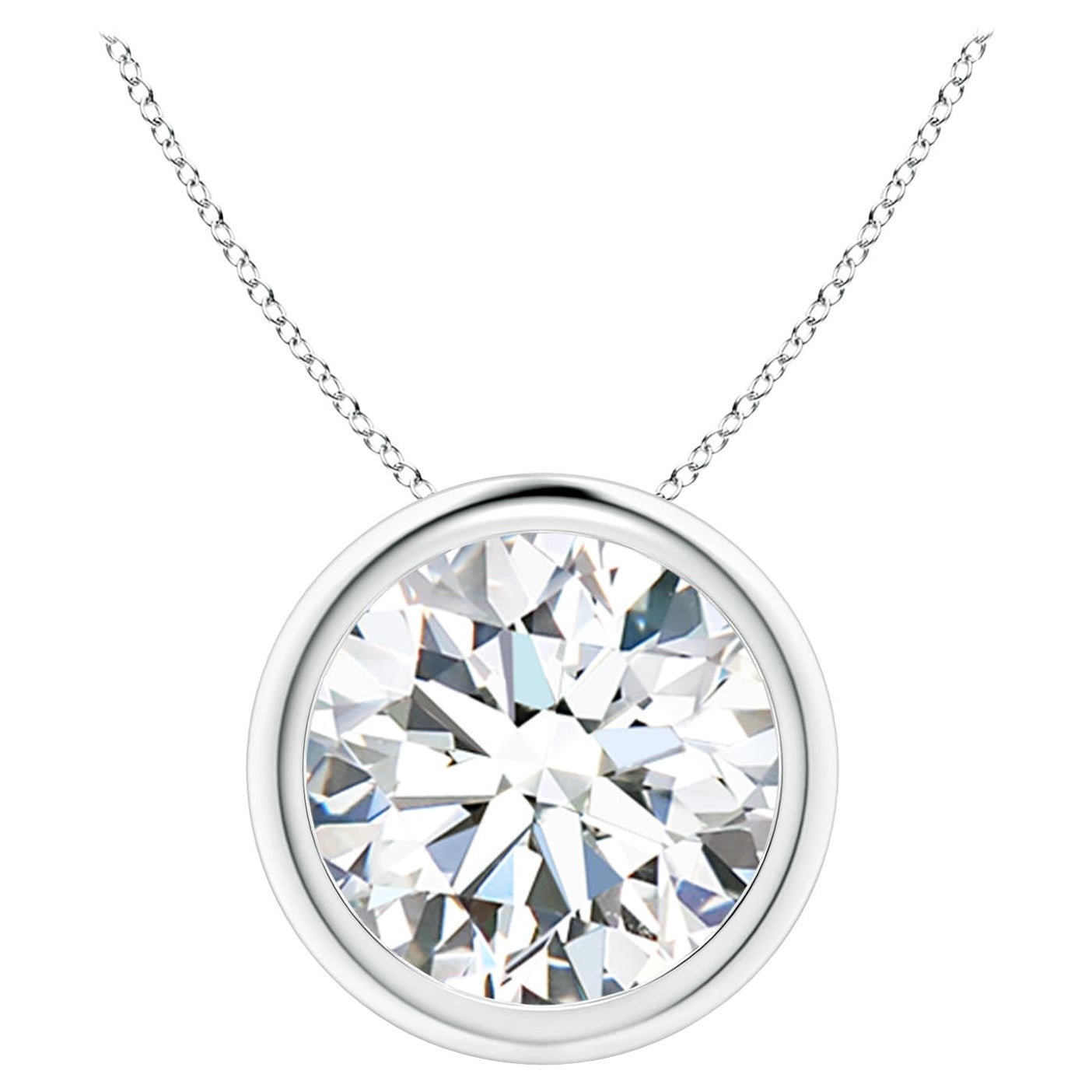 Anhänger aus 14 Karat Weißgold mit 4 Karat Diamanten in Lünettenfassung (Farbe-G  Klarheit-VS2)